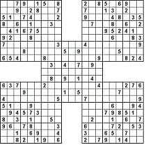 samurai sudoku printable puzzles with grids